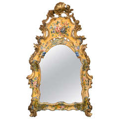 Italian Venetian Lacquered Mirror, 18th Century