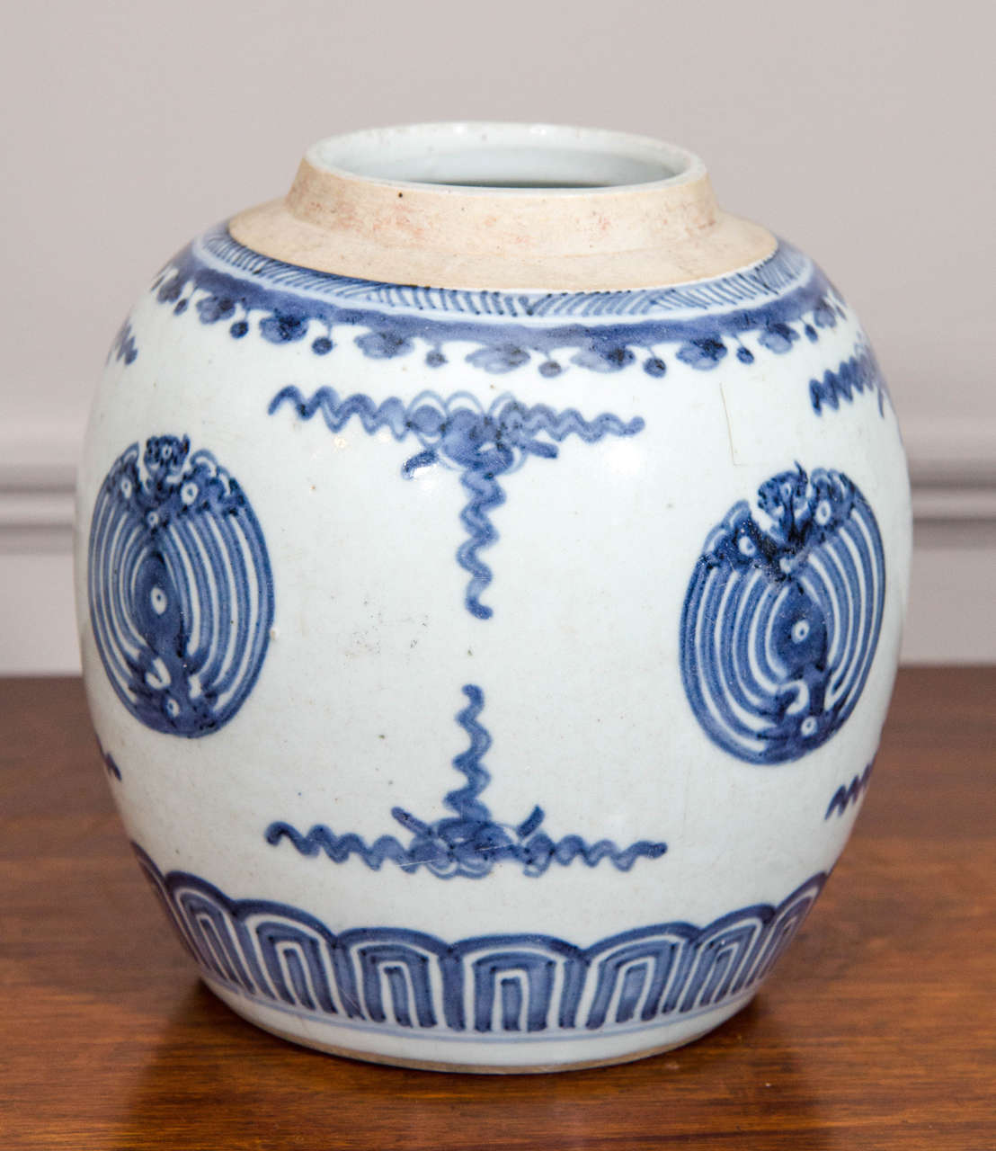 Blue and white porcelain jar.