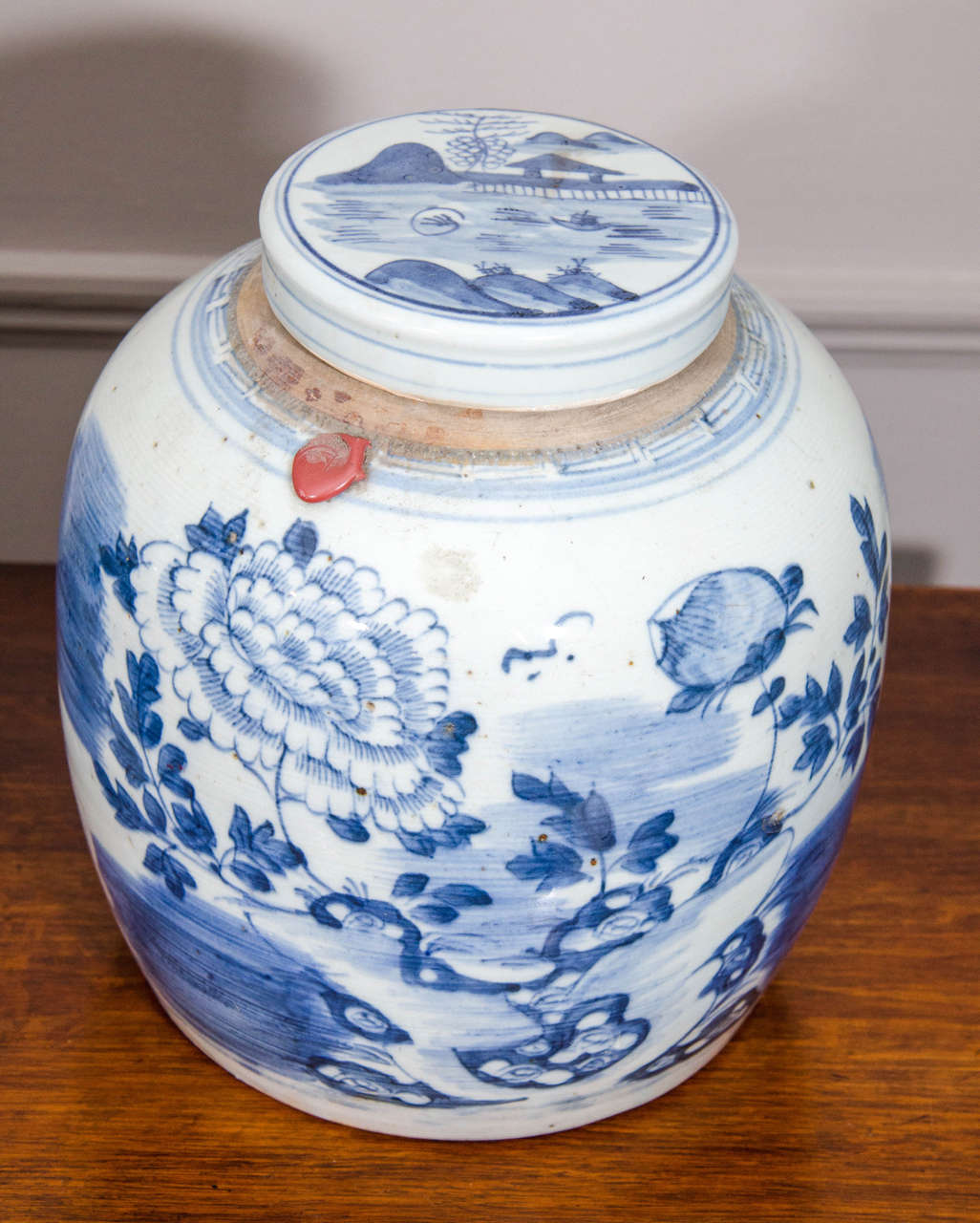 Pair of Blue and White Covered Porcelain Jars at 1stDibs
