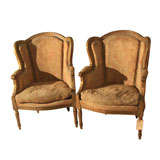 Pair of gilt Louis XV style Bergeres