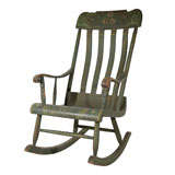Antique 19THC ORIGINAL PAINT DECORATED ROCKING CHAIR FROM LANCASTER , PA.