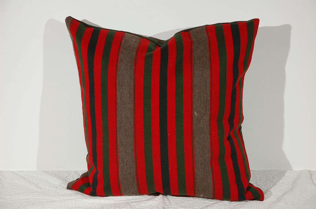 Folk Art 19th Century Wool Indian Blanket Pillows