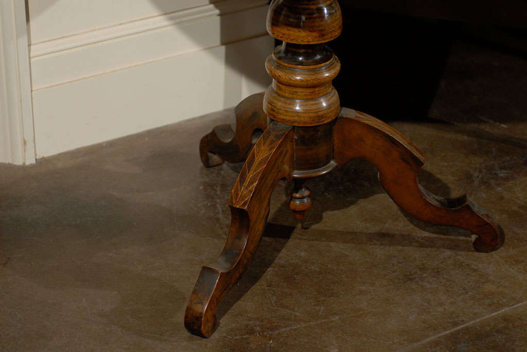 Italian Pedestal Inlaid Table