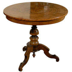 Italian Pedestal Inlaid Table