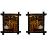Pair of Tramp Art Mirrors