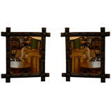 Pair of Tramp Art Mirrors