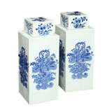 Unusual Square Porcelain Canisters
