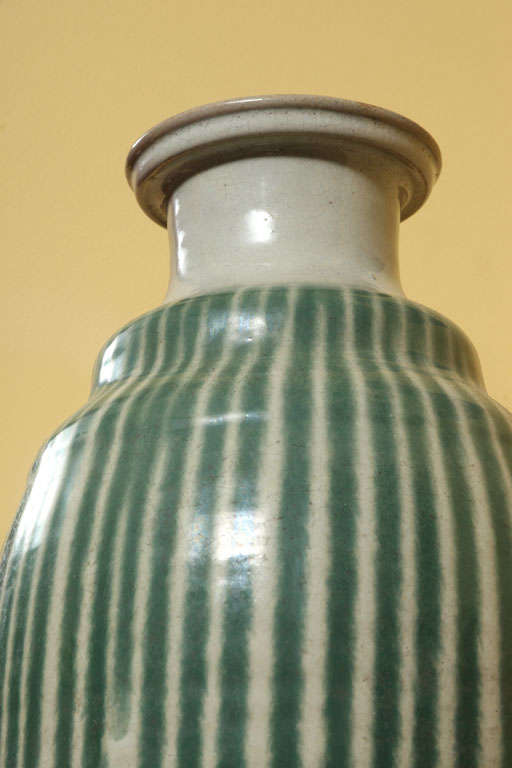 Japanese glazed ceramic wine jar 1