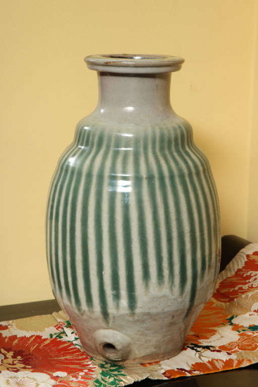 Japanese glazed ceramic wine jar 3