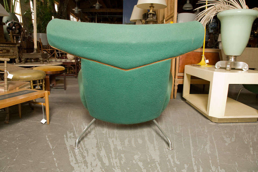 Mid-20th Century Hans Wegner Ox Chair and Ottoman For Sale