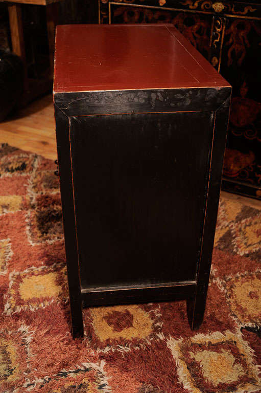Red Painted Side Cabinet For Sale 1