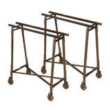 Pair of Iron Trestle Legs with Wheels
