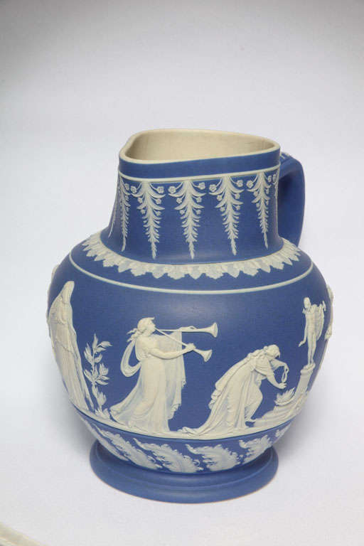 Adams Blue And White Jasper Pitcher
