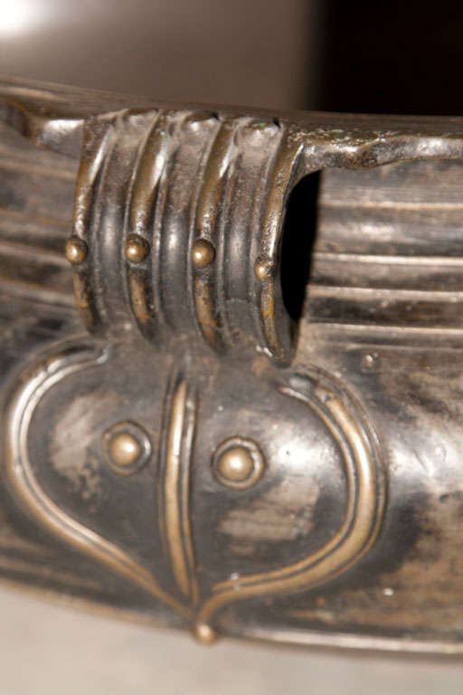 18th Century and Earlier BRONZE AND SILVER GILT INDIAN RICE BOWL