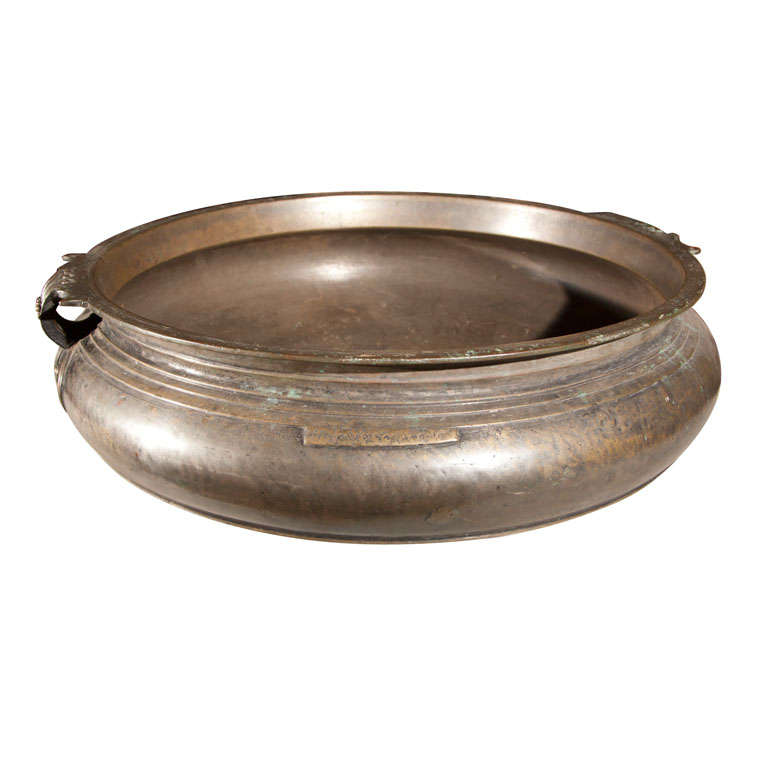 BRONZE AND SILVER GILT INDIAN RICE BOWL at 1stDibs