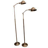 Rare Pair of Hubbell Adjustable Bronze Floor Lamps