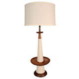 Rare Tony Paul Walnut and Ceramic Table Lamp