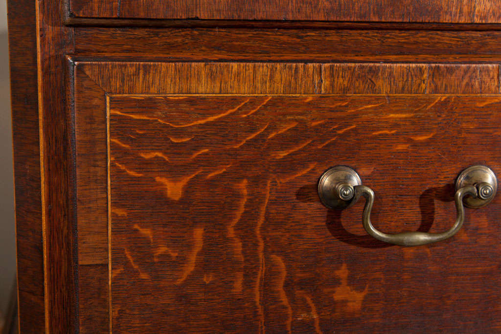 Cross-Banded English Oak Chest on Chest