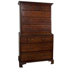 English Oak Chest on Chest