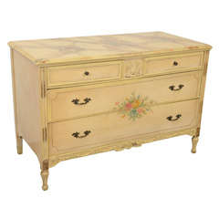 Italian Painted Floral Commode