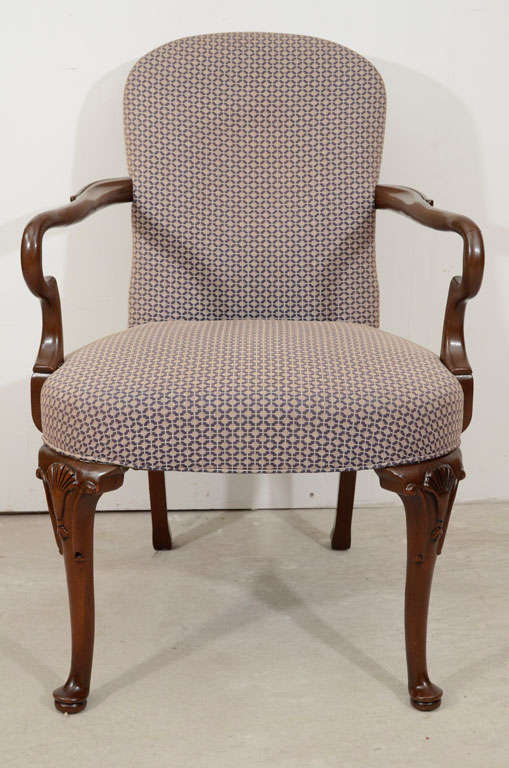 English A George II Mahogany Open Armchair For Sale