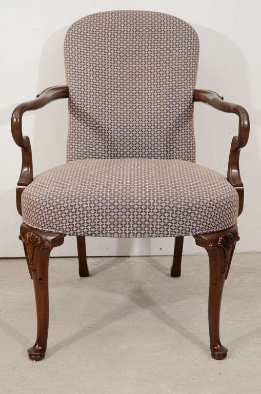 18th Century and Earlier A George II Mahogany Open Armchair For Sale