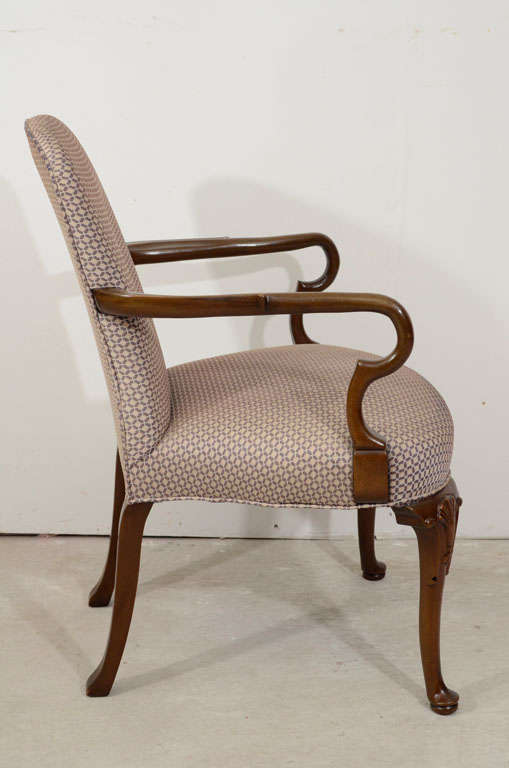 A George II Mahogany Open Armchair For Sale 2
