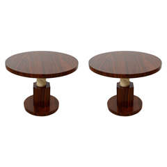 A Unique Pair of French Art Deco Side Tables