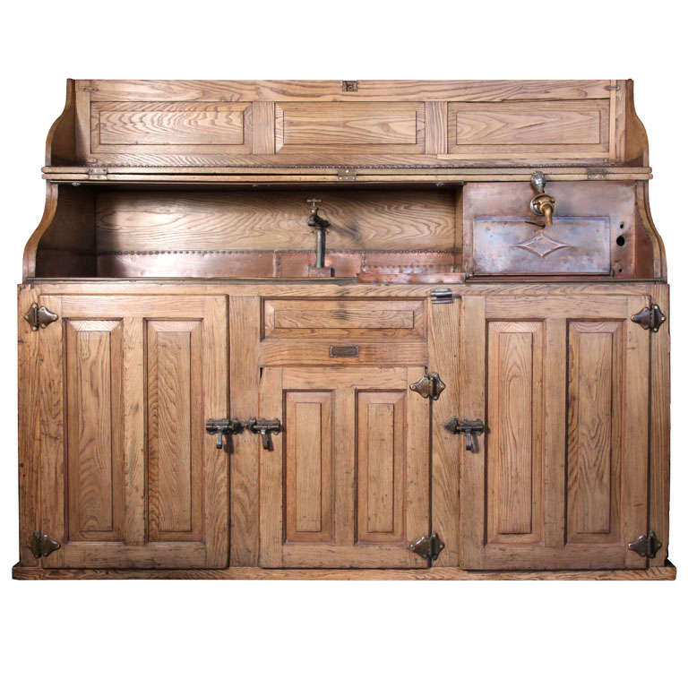Tavern Cabinet with Copper Tray 
Spigot For Sale