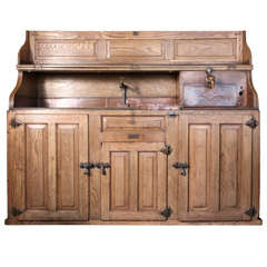 Tavern Cabinet with Copper Tray & Spigot