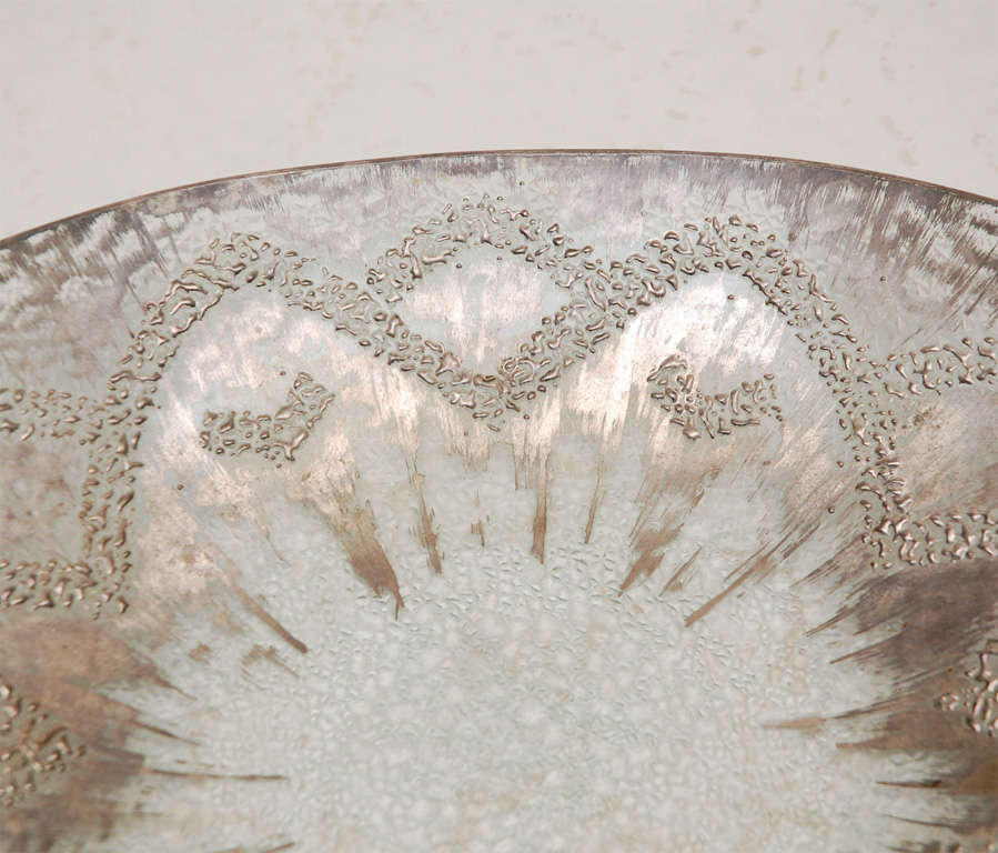 Sterling Silver On Crystal Tray By Dorothy Thorpe In Excellent Condition In Los Angeles, CA