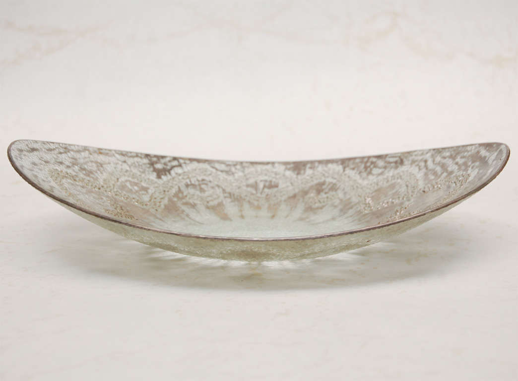 Mid-20th Century Sterling Silver On Crystal Tray By Dorothy Thorpe