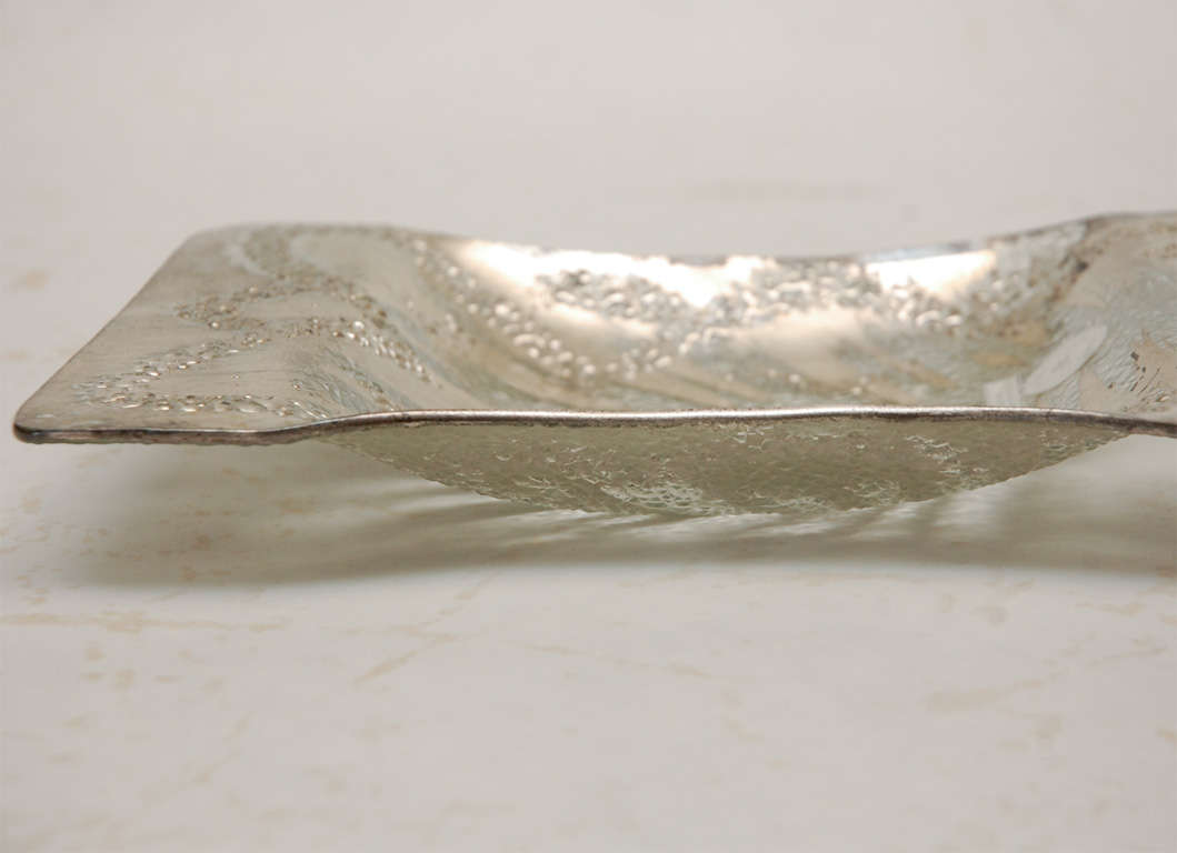 Mid-20th Century Dorothy Thorpe  Sterling Silver  On Crystal Tray