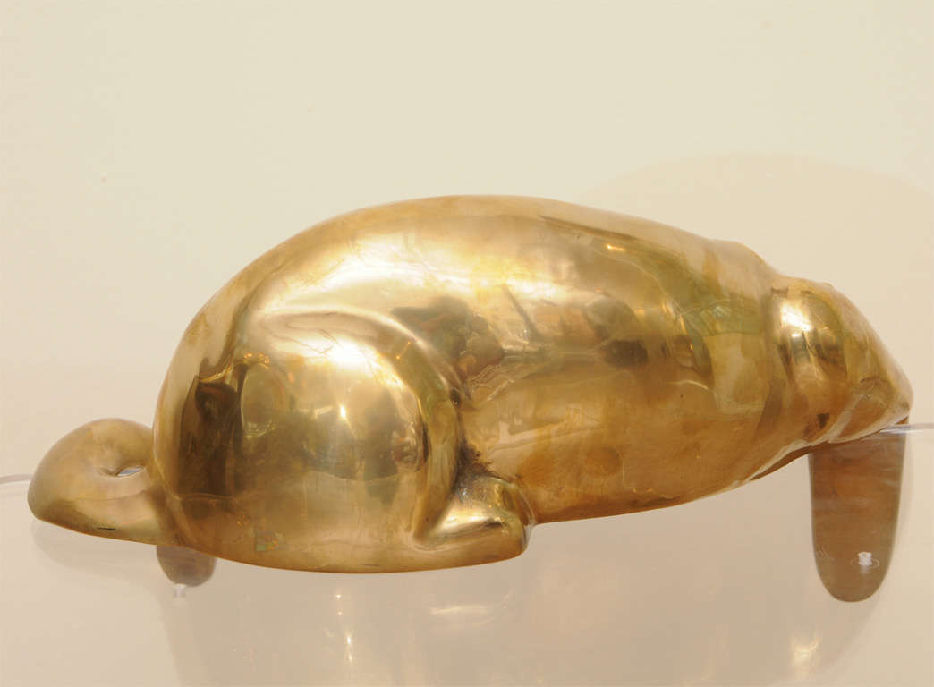 Mid-20th Century Art Deco Brass Panther