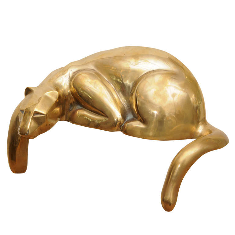 Art Deco Brass Panther