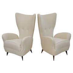 A Fine Pair Paolo Buffa High Back Chairs, Italy