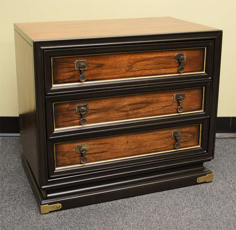 Mid-Century Modern Superb Mahogany and Brass Night Tables by Merton Gershun