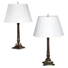 Just Anderson Pair of Bronze Lamps