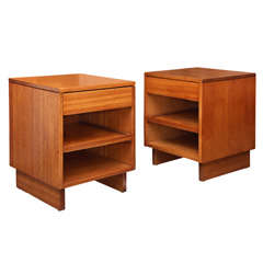 Pair of Walnut Bedside Tables