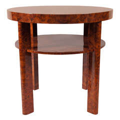 Vintage Round Burl Wood Table