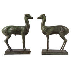 Pair of Italian Bronze Deer