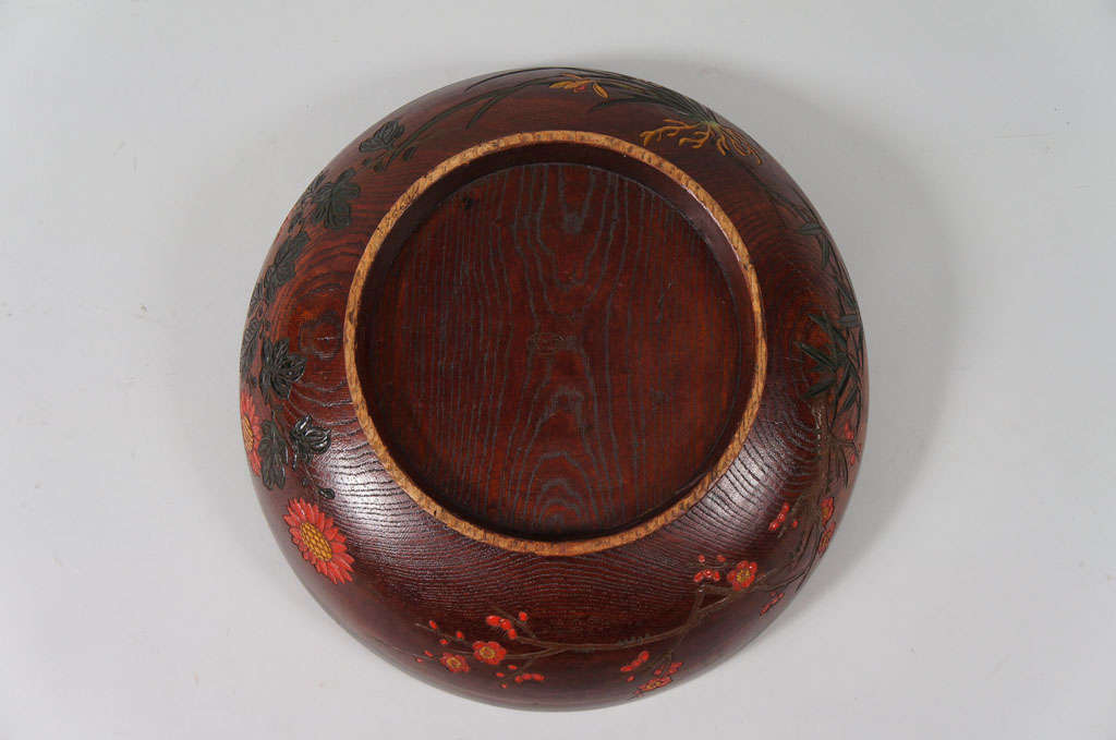 Japanese Lacquer and Carved Minge Bowl 1