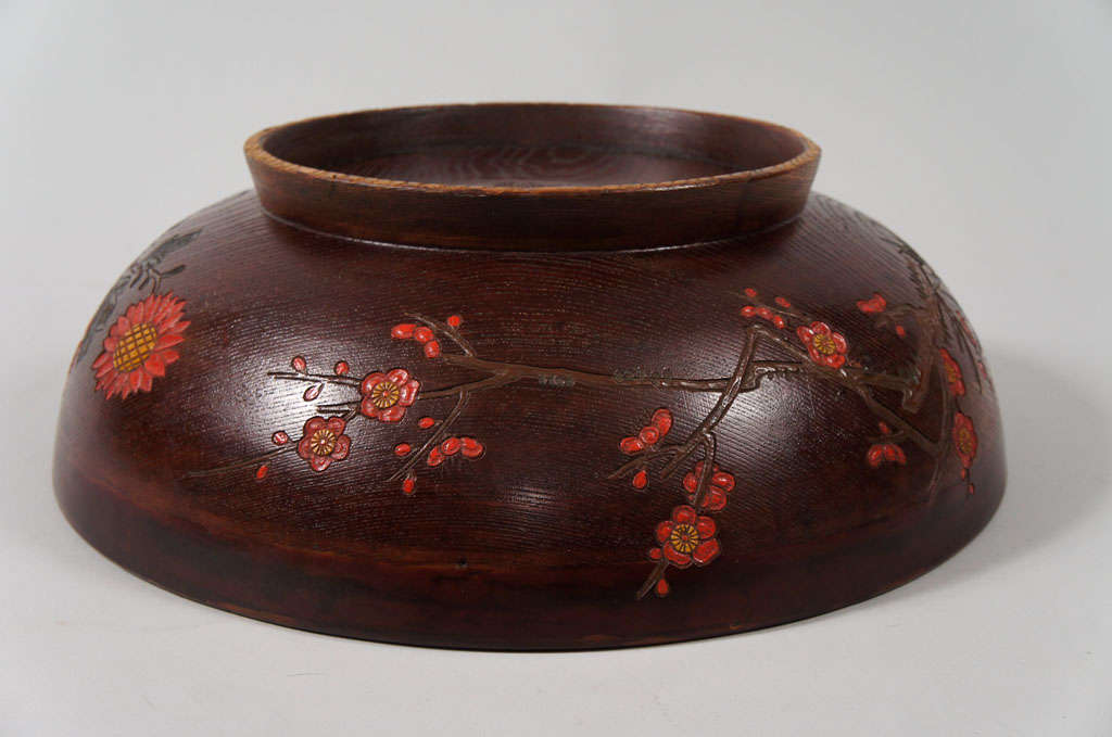 Japanese Lacquer and Carved Minge Bowl 2