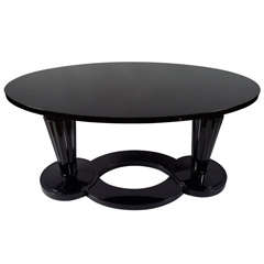 Black Lacquer and Pear Wood Danhauser Style Table