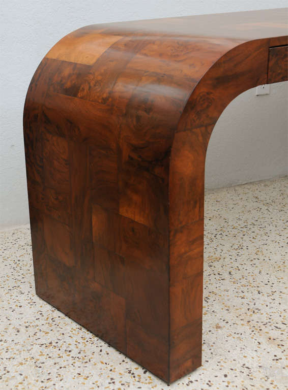 Late 20th Century Olive Burl Patchwork Desk/Console by Paul Evans