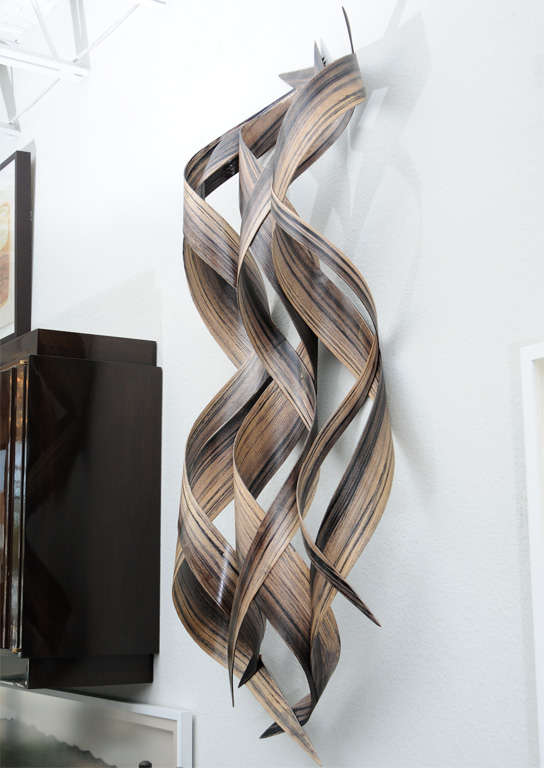 We love the lyrical naturalism of this gorgeous steamed bentwood wall sculpture, circa 1990, by American artist, Renee Dinauer. Can be hung either vertically or horizontally.