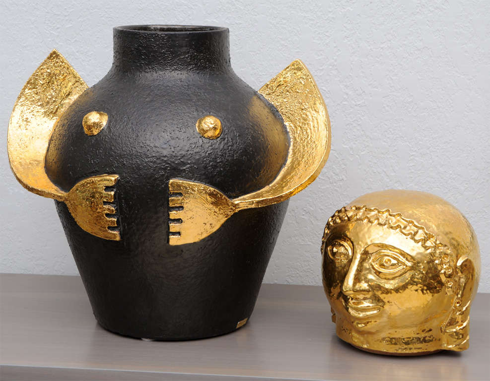 Giant-Sized Italian Ceramic Lidded Amphora 1