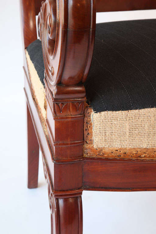 Wood Pair of Period Biedermeier Armchairs For Sale