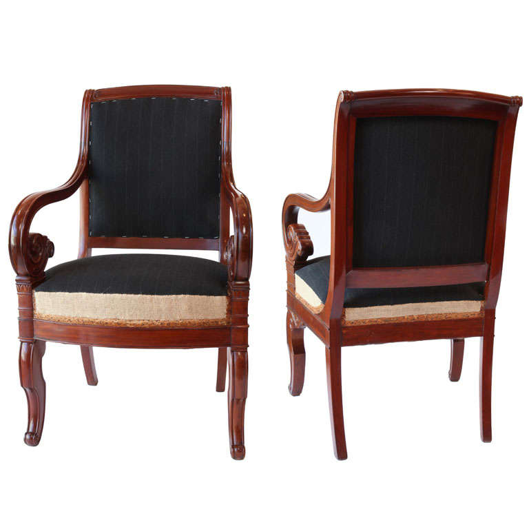 Pair of Period Biedermeier Armchairs For Sale