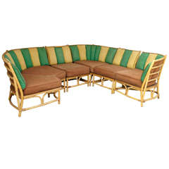 Sectional Bamboo Sofa by Ficks Reed